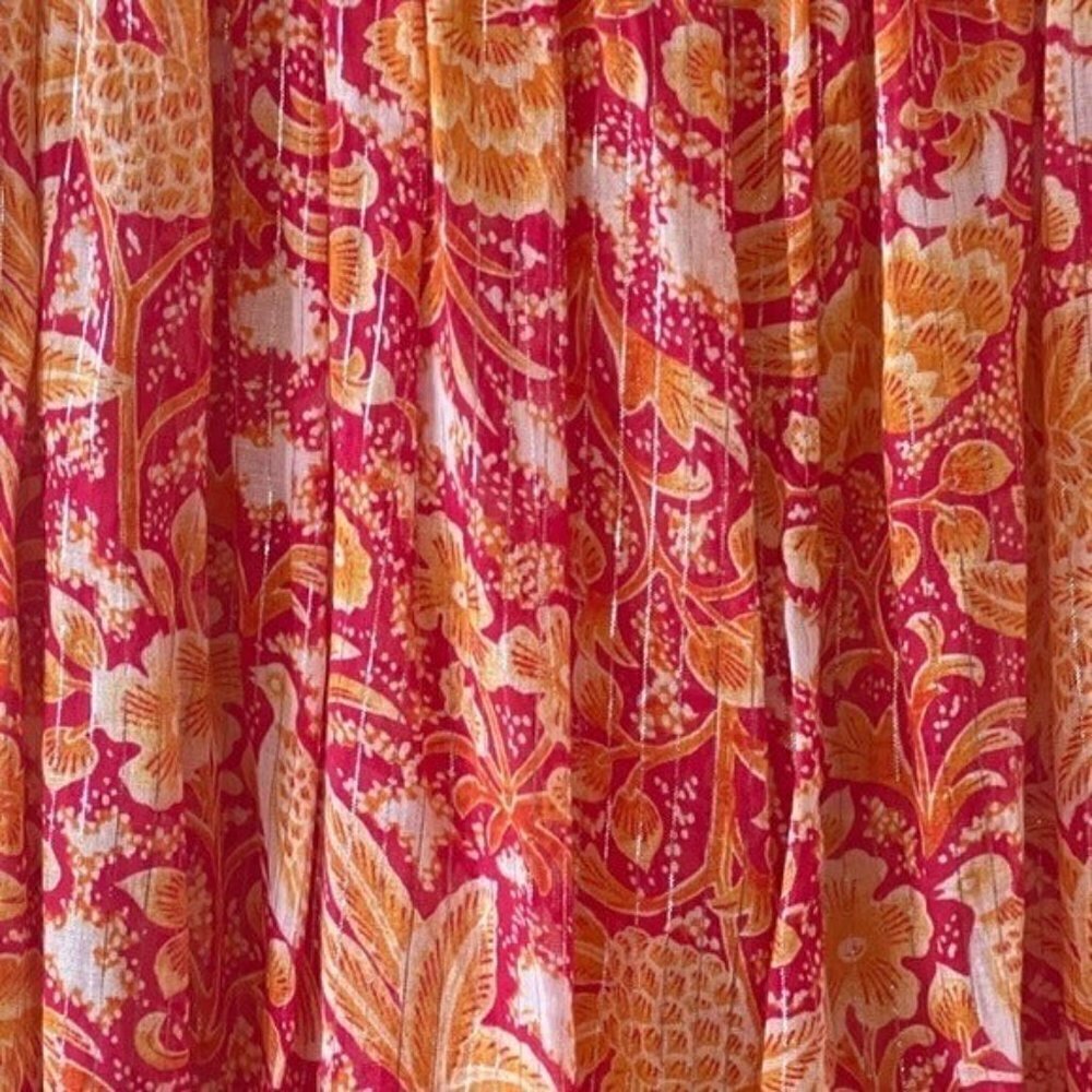 ANTHROPOLOGIE Harem Sleeveless Jumpsuit Mutil Orange Floral Boho Size XL NEW - Picture 3 of 12